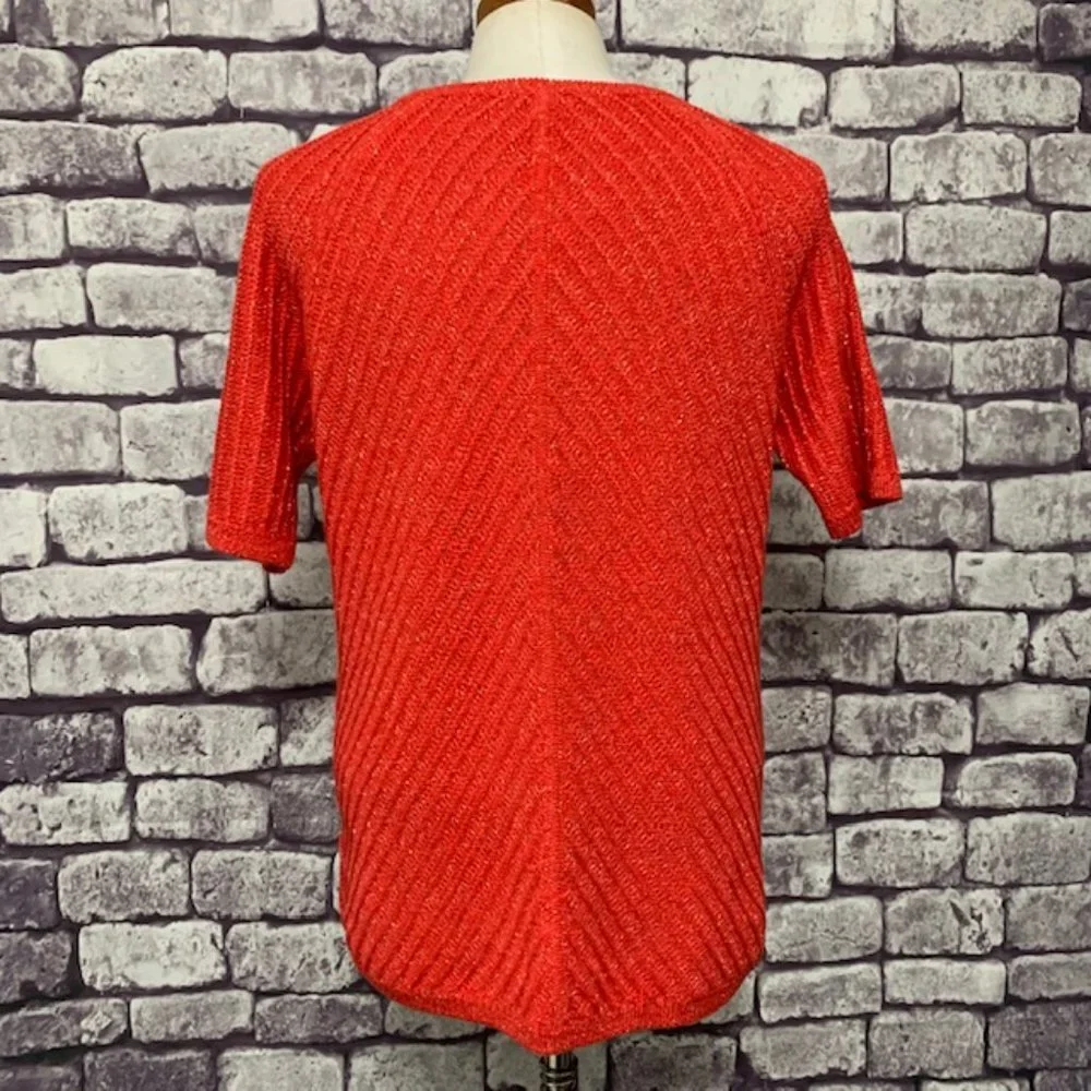 Talbots Orange & Gold Sweater Size Large